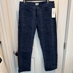 NWT Gerard Darel Lara Jeans in Indigo Snake Skin Pattern size 10
